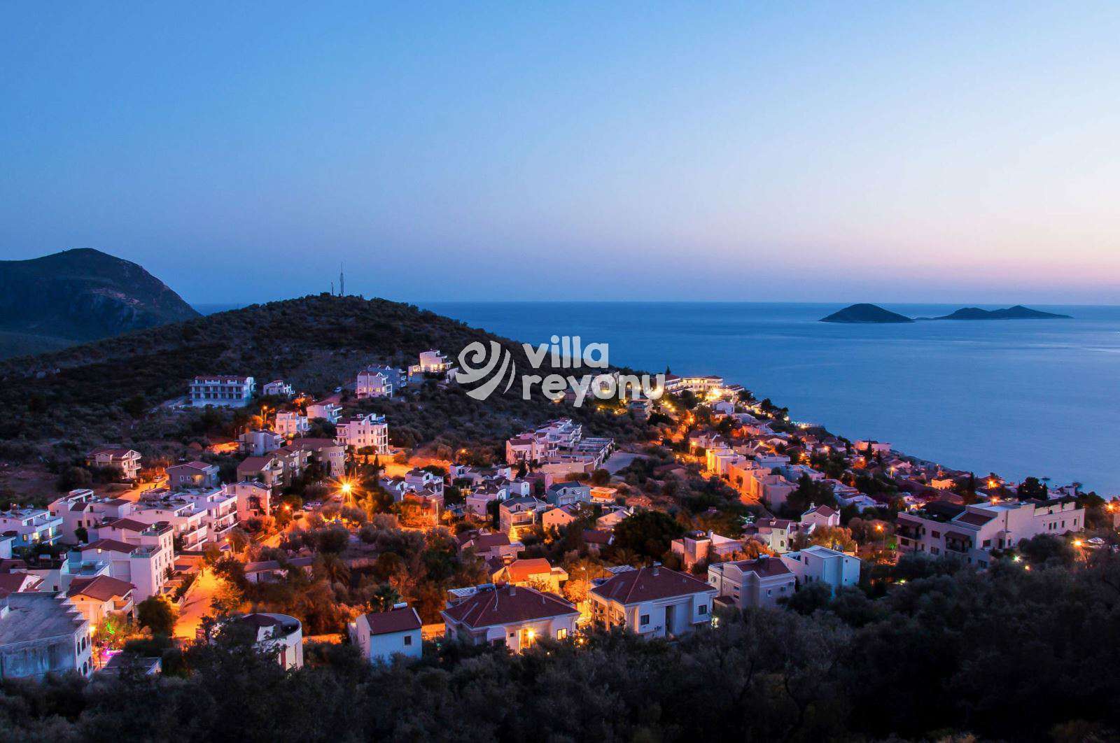 kalkan panoramik gece fotoğrafı